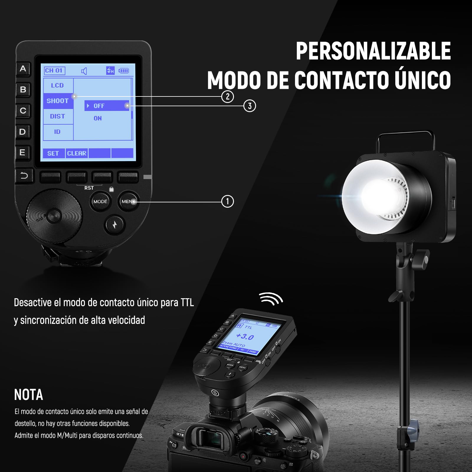 NEEWER Q4 400Ws Flash Estroboscópico 2.4G TTL Disparador QPRO-S Compatible con Sony 1/8000 HSS/Lámpara de Modelado 30W/400 Potencia Completa/Reciclaje 0.01-1.2s/Batería 21.6V 2800mAh para Fotografía