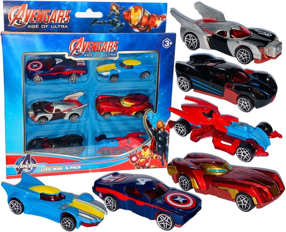 KAVANA Metal A Exclusive Collection of Toy Vehicles Cars Set Alloy Push N Go Vehicles, Mini Racing Cars for Toddlers, Girls and Boys Kids Play Set, Die-Cast Car Set (Avenger 6pc) (B0C6MXNL4K) Amazon Price History, Amazon Price Tracker