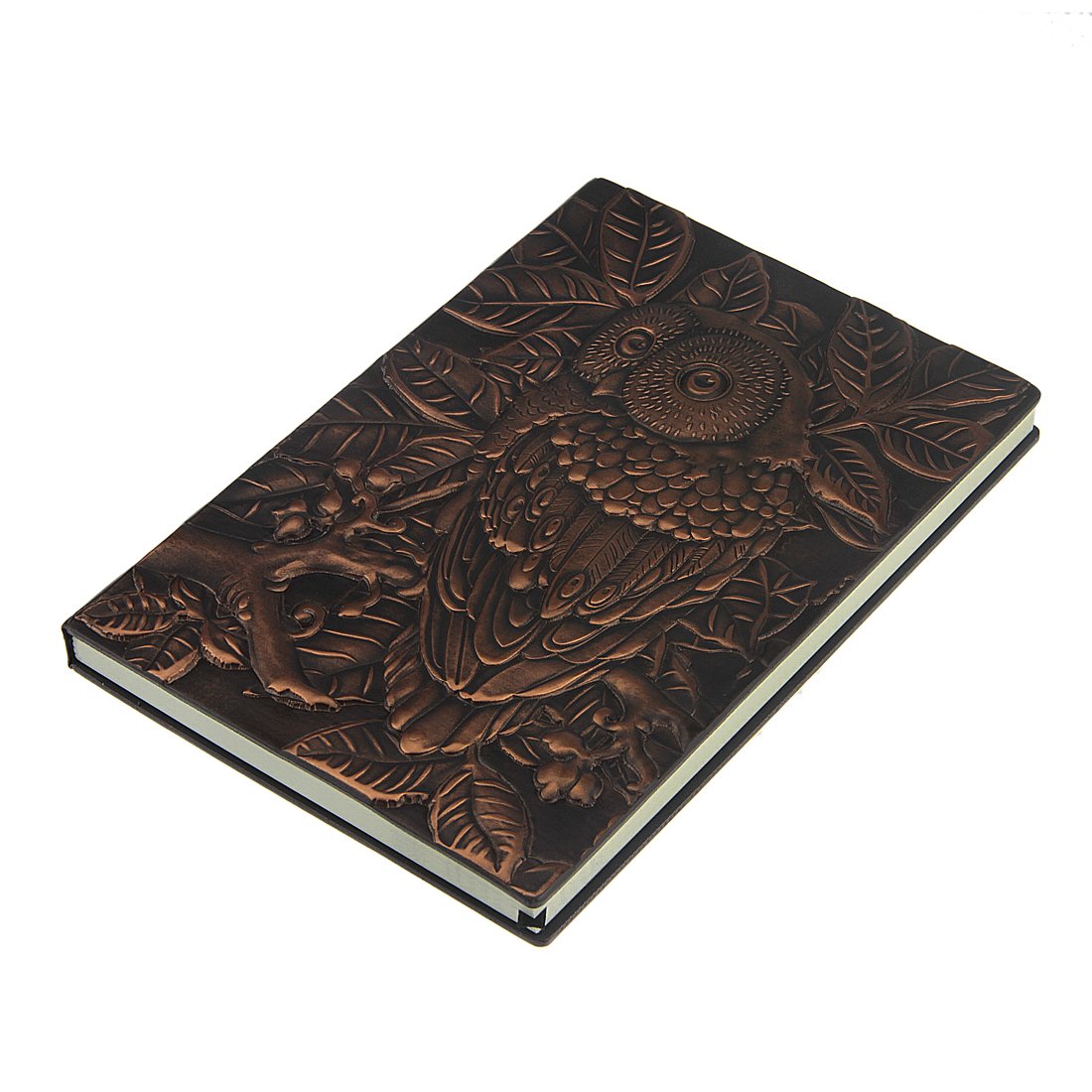 El Cuaderno de la Muerte, Búho de Piel sintética con Relieve Bronce, tamaño A5