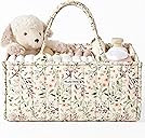 Blissful Diary Floral Diaper Caddy Organizer, Stylish Nursery Storage Basket, Gift for Baby Shower, Baby Registry Must Have, Newborn Essentials, Pastoral Daisy
