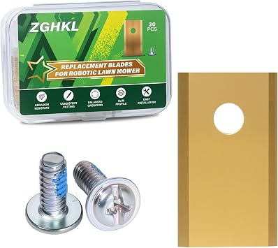 Replacement Robot Lawnmower Blades Titanium Replace Blade for WORX LandXcape Zoef Robotic Einhell Lawn Mower Knife Set with Screws 30PCS