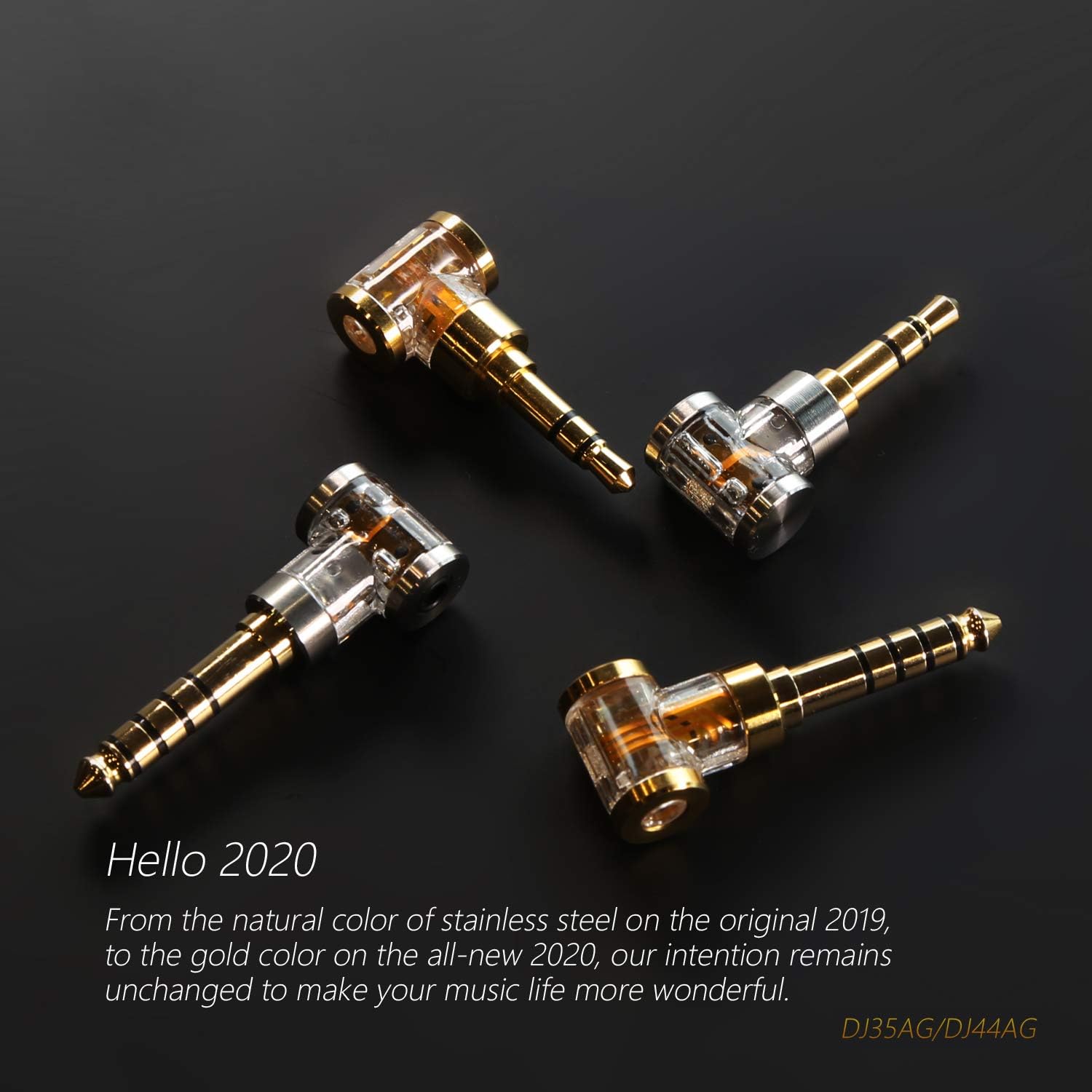 DD ddHiFi DJ35AG 2.5mm Balanced Female to 3.5mm Male Headphone Jack Adapter with 24k Gold Plated Copper Plug, the Upgraded Gold Version of Audio Converter for Earphone, Music Player and Amplifier