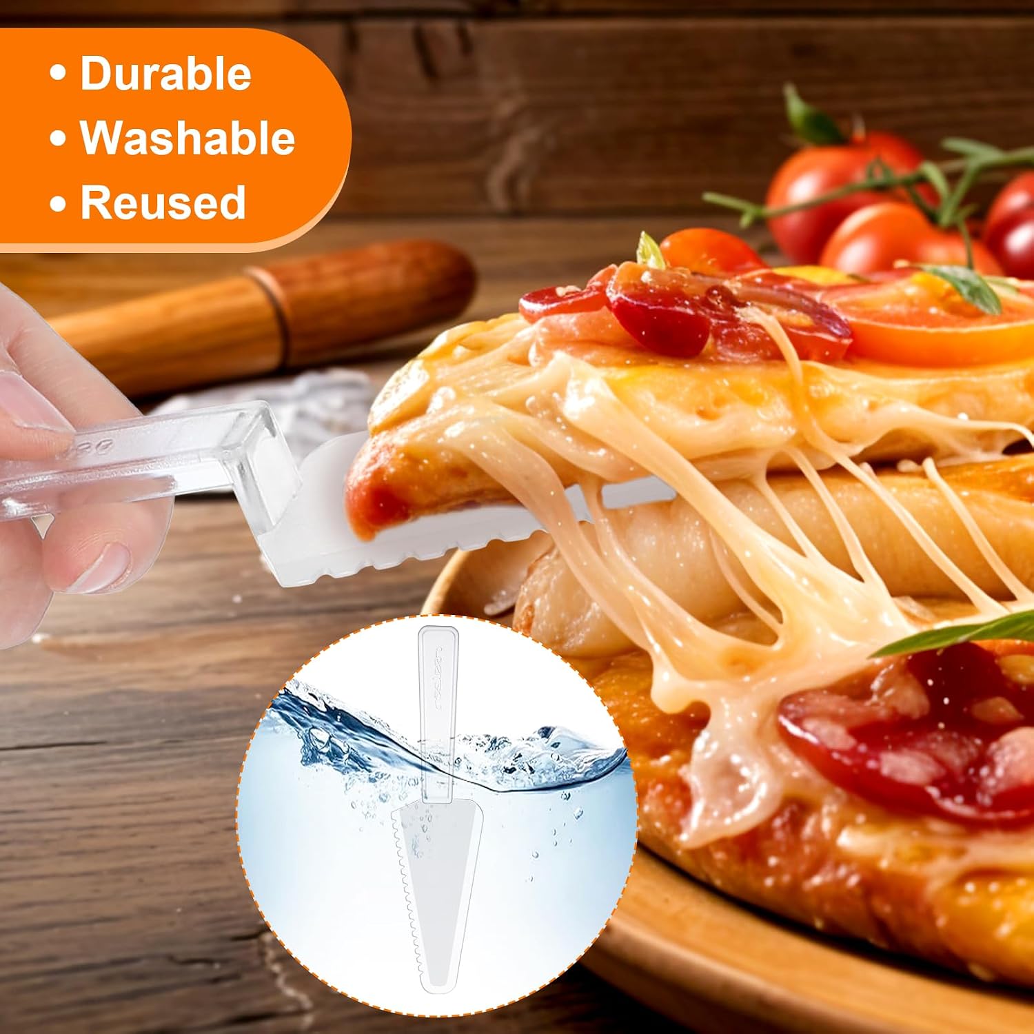 60 Pieces Disposable Plastic Cake Cutter 9.5 Inch Plastic Cake Server Cutting Plastic Spatula Plastic Knives Pie Pizza Pastry Slicer Serving Utensils for Kitchen Wedding