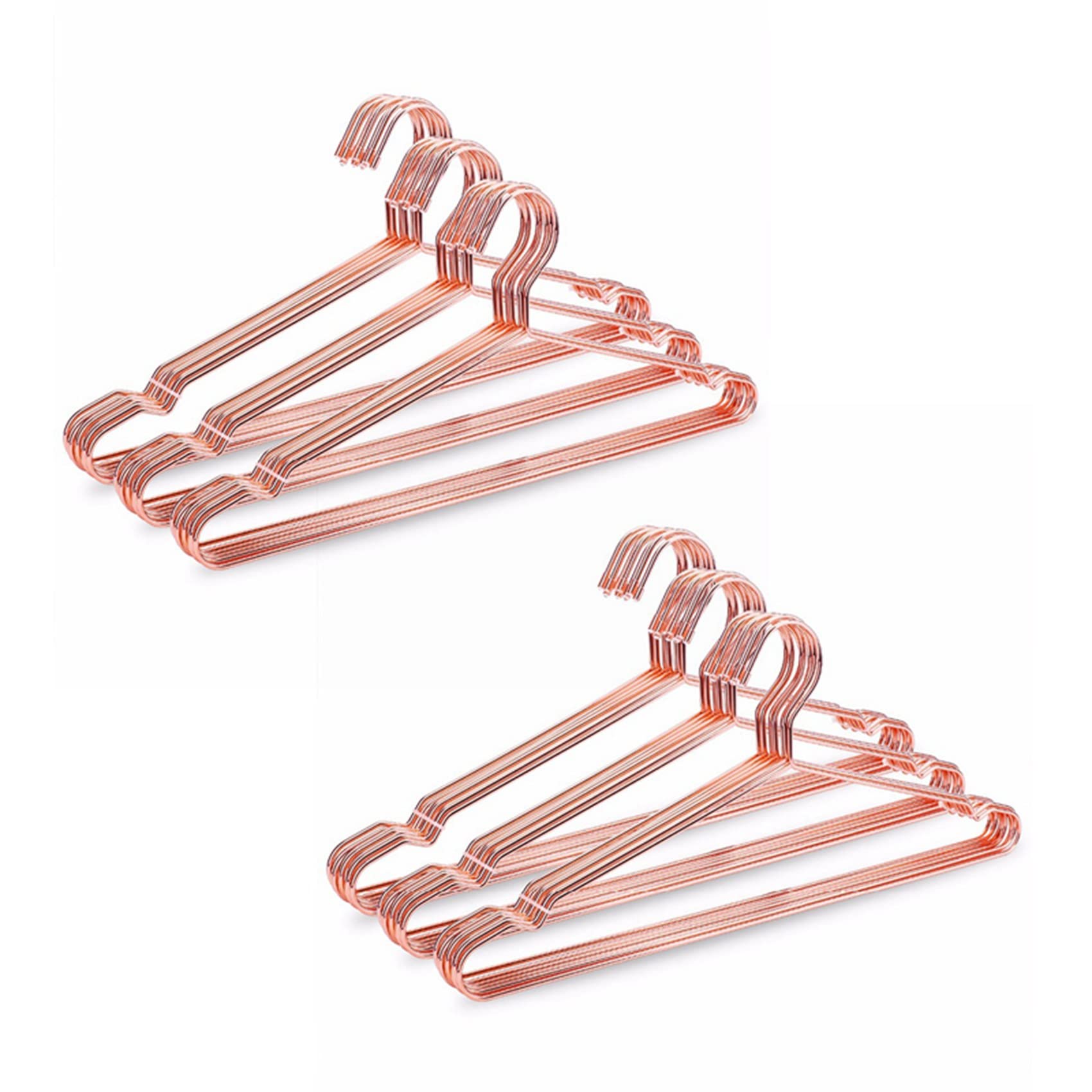 Cintre robuste pour manteaux solides en métal or rose avec encoches pour chemise et costume