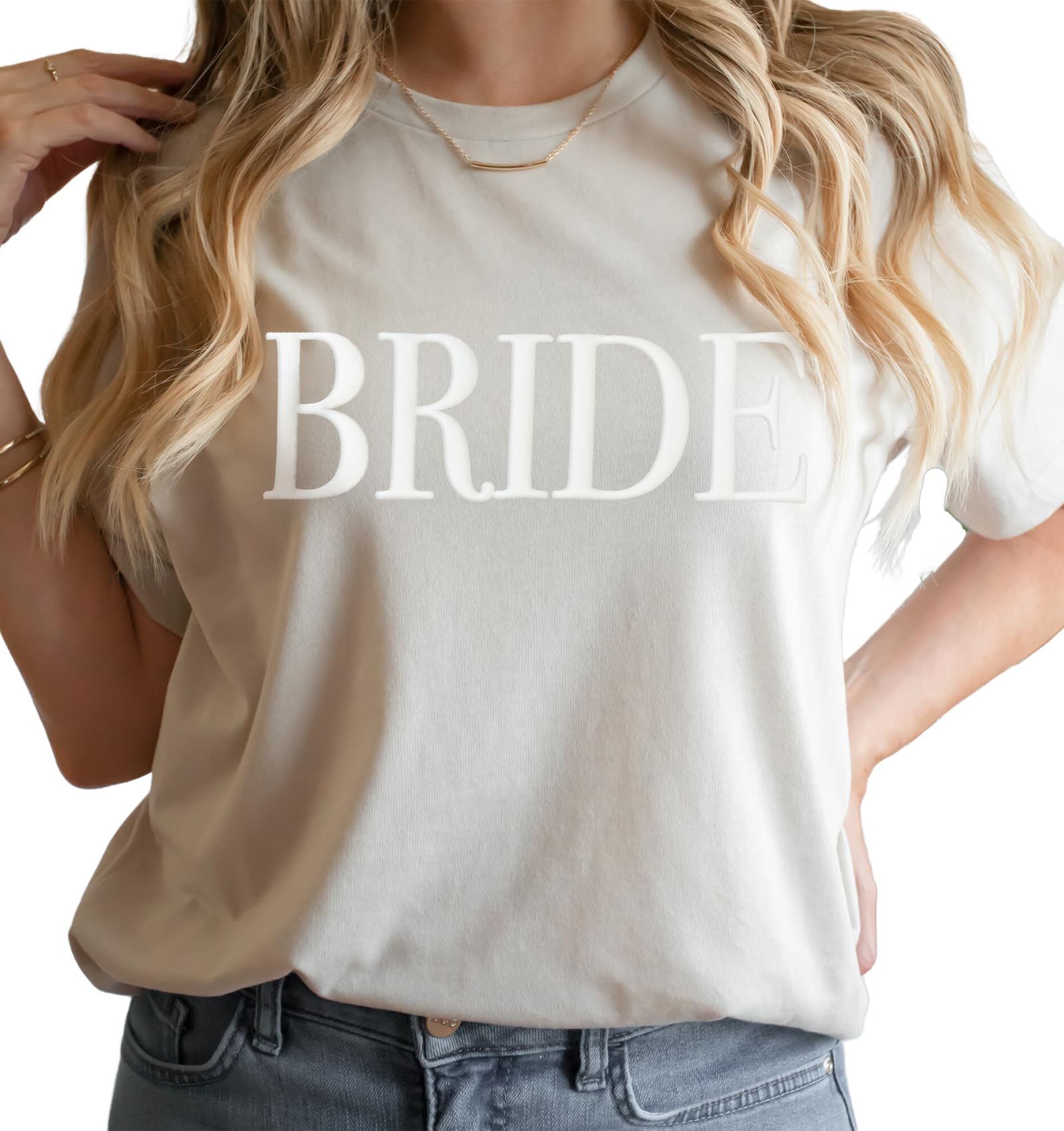 The White Invite GiftsBride Sweatshirt, Engagement gift, Future Mrs Sweatshirt, Bride to be Gift, Embossed Bachelorette Gift, New Mrs, Fiancee Gift, Newly Engaged (M, Dust - Short Sleeve Tee)
