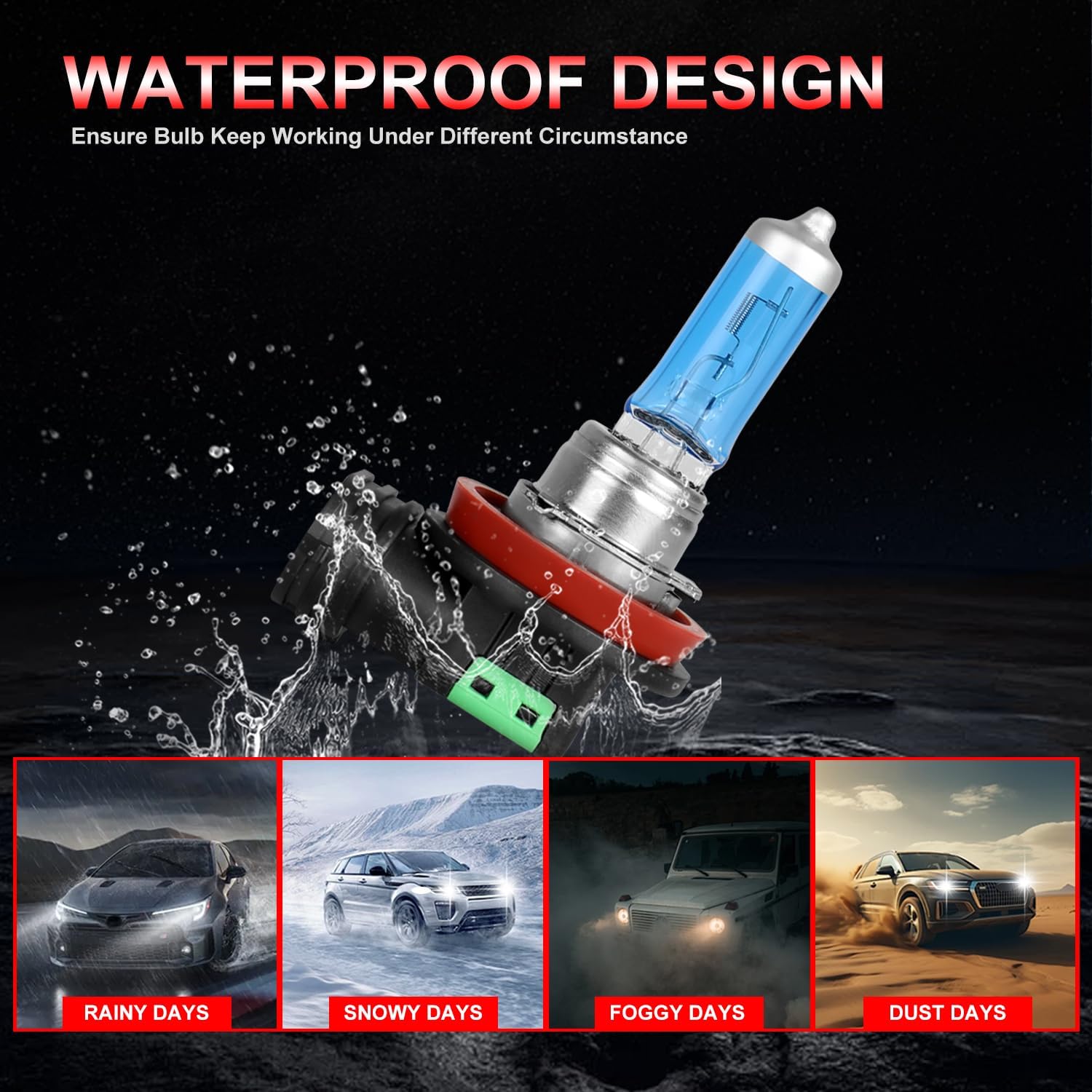Fit for Toyota Tacoma 2016 2017 2018 2019 2020 2021 2022 2023 Headlight Bulbs,H9/H11 High Beam + H11 Low Beam Halogen Headlight Bulbs Headlamp Replcement Bulb Kit,Plug and Play,Bright White