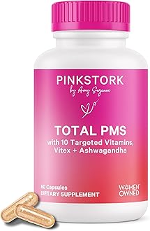 PMS Supplement for Women - Vitex, Ashwagandha, Maca Root & 10 Vitamins & Minerals to Support Hormone Balance, Mood, Bloating, Period Regularity - 60 Capsules