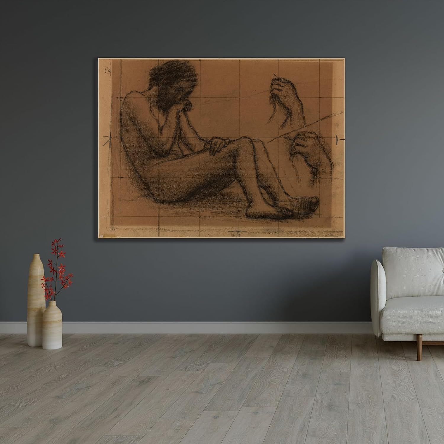 ArtDirect Naked man, half-reclining (1879-1885) Unframed Art Print Giclee Poster by Pierre Puvis de Chavannes - Ready for Framing with Customization Sizes 10x7, 14x10, 20x15, 33x24, 48x35 and 60x44 inches