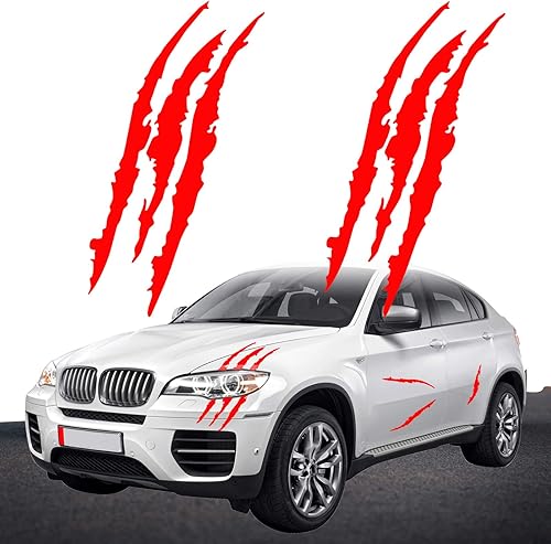 Miniatura 19 de Claw Marks Calcomanías para faros delanteros, calcomanías de vinilo para autos deportivos, color verde cromado, 15.8 pulgadas, 2