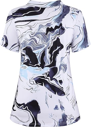 Miniatura 3 de Cucuchy - Camisa polo de golf con cuello en V para mujer, absorbe la humedad, para entrenamiento deportivo