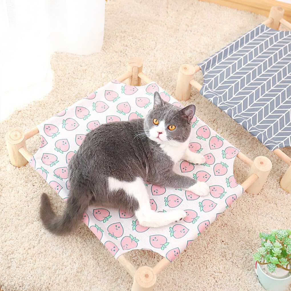 Découvrez la beauté Naturelle du Bois avec Notre hamac en Bois pour Chat. Les poteaux en Bois de Support du lit sont Faits de, Carré Gris, trompette53*48 * 13