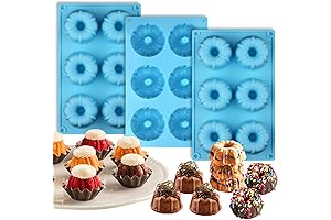 Palksky Silicone 6-Cavity Mini Pound Cake Pan, Small Multi-Cavity Cake Mold