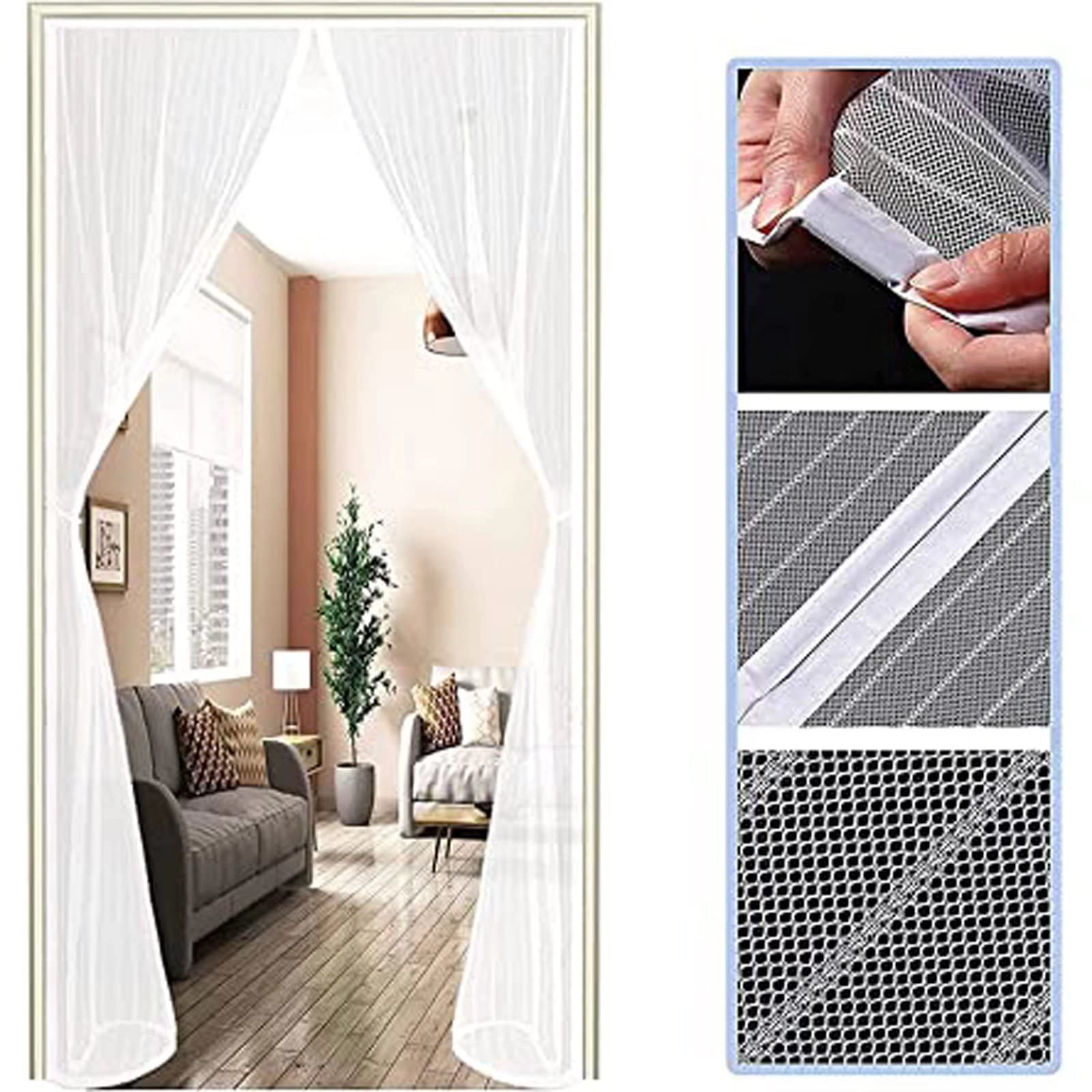 Sebami - Cortina de puerta anti-mosquitos, Mosquitera Magnética para Puertas, Anti Insectos