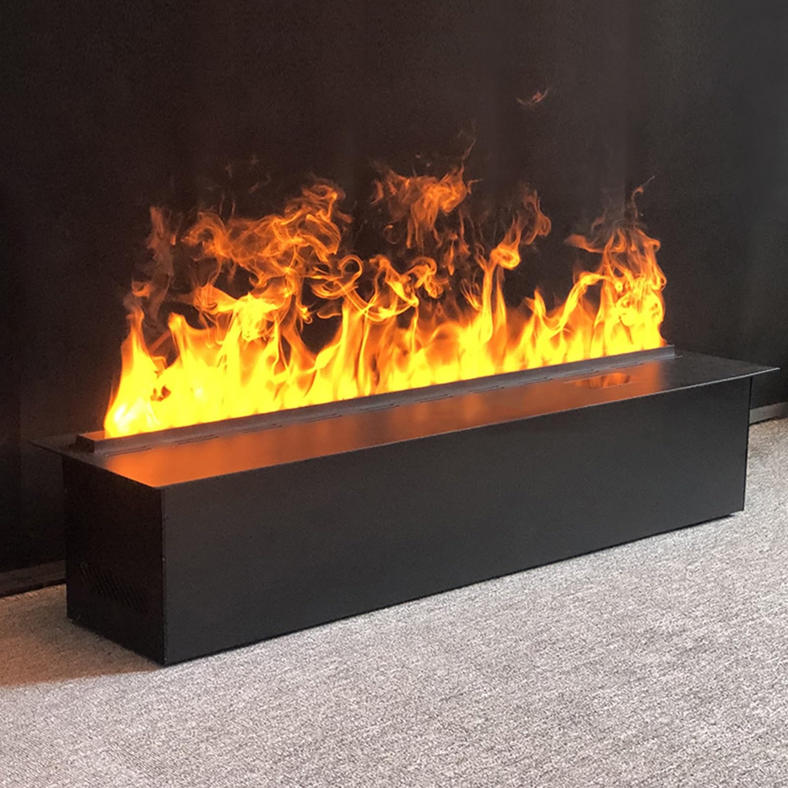 Jcgly Chimenea de Vapor de Agua, Inserto Decorativo con Llama Atomizadora 3D, Control Táctil/Remoto, Panel Superior Ultrafino de 3mm(90cm)