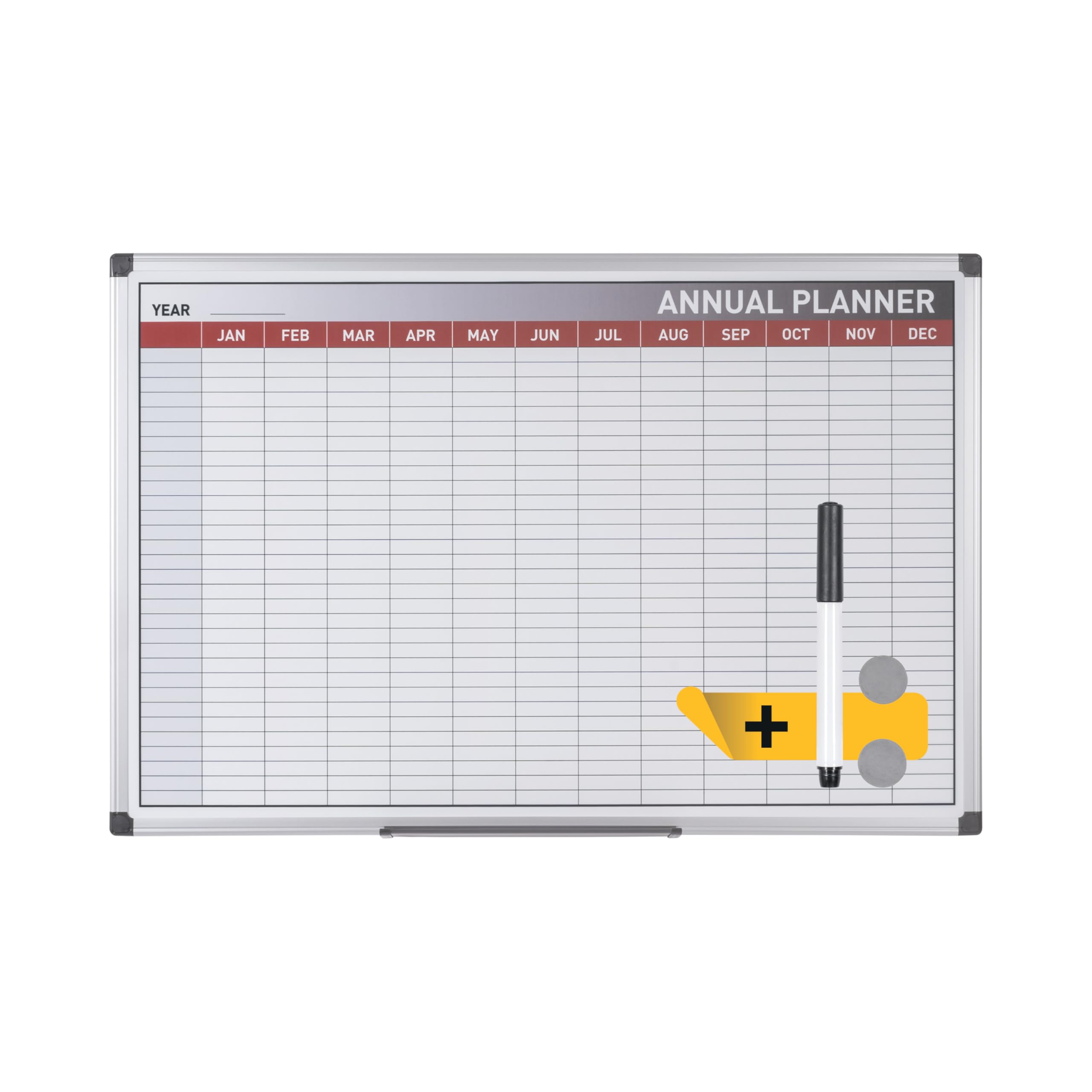 Bi-Office GA0337170 - Planificador anual magnética, 90 x 60 cm