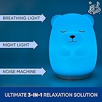 Vista 2 de Mindfulness 'Breathing Bear' 4-7-8 Luz de respiración guiada de meditación visual Dispositivo 3 en 1 con luz nocturna y máquina de ruido