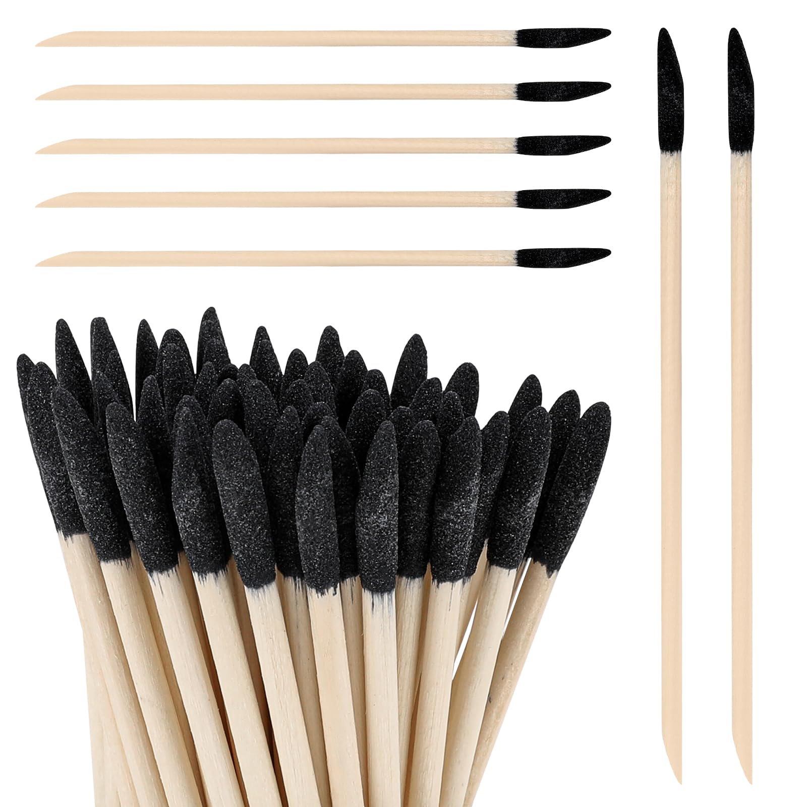 Confezione da 50 bastoncini abrasivi per spazi ristretti, ramoscelli di levigatura obliqui per dettagli fini, bastoncini abrasivi per modelli in plastica, legno, hobby