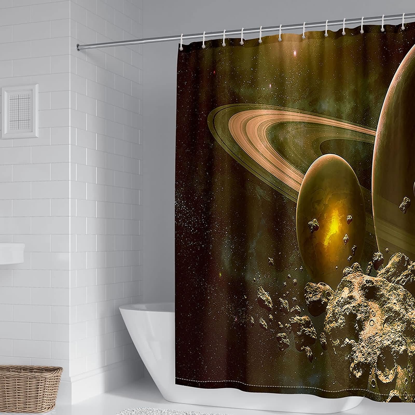 Rideau de douche l'espace univers pour baignoire familiale et moderne