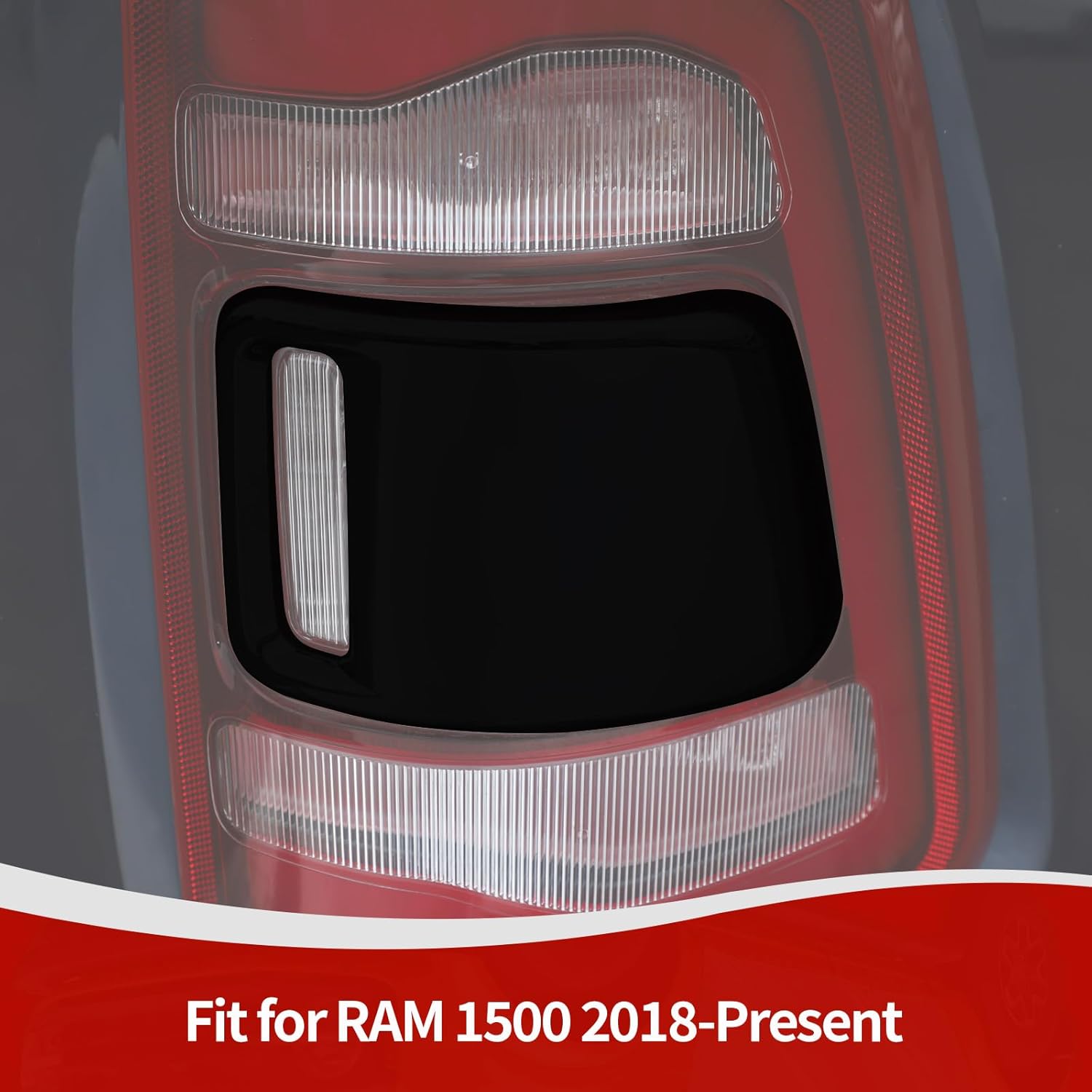 for RAM Tail Lights Cover Trim for RAM 1500 2018-Present Black Exterior Accessories 2pcs