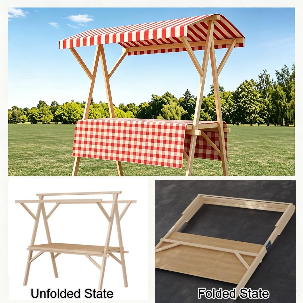 Foldable Farmers Market Stand with Canopy