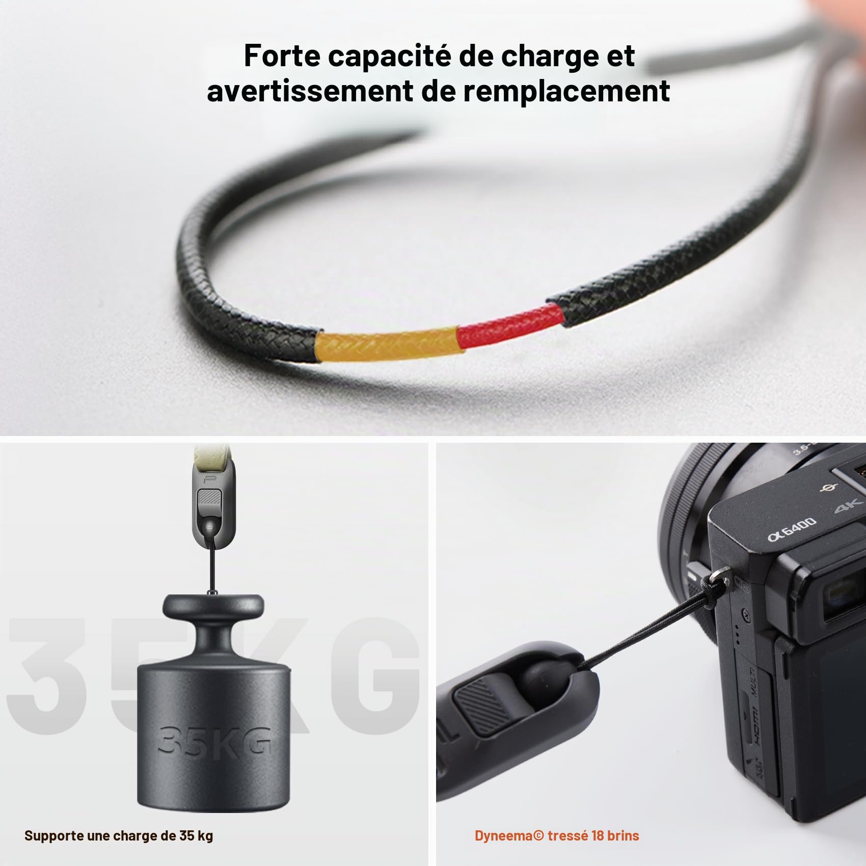 PGYTECH Lanière de caméra Air, Sangle d'appareil photo réglable à fermeture rapide pour Fujifilm x100vi/Caméras vintage/Appareil photo sans miroir, Gris profond
