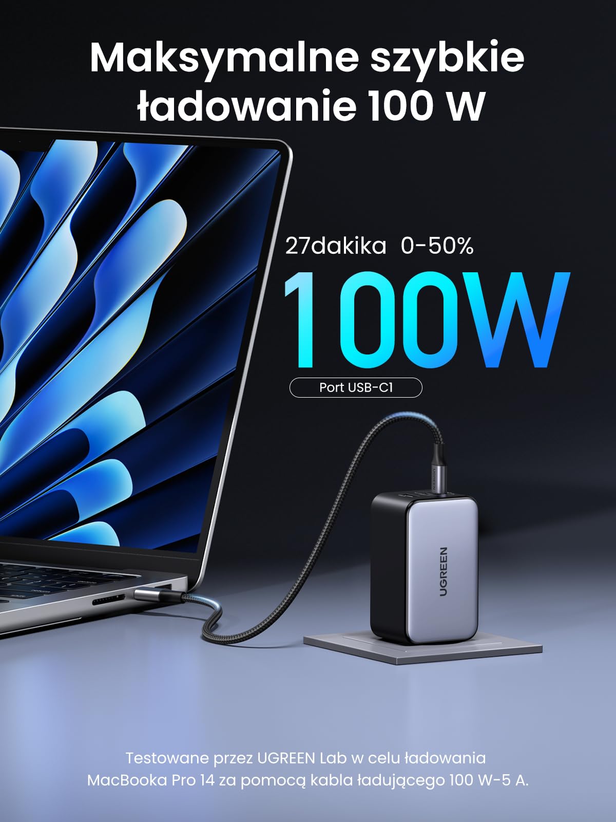 MiniUGREEN Nexode Ładowarka 100 W USB-C, ładowarka GaN, 3 porty, ładowarka PPS | 3 porty PPS 45 W Kompatybilne z iPhone 17 Pro Max Air 16 15 Galaxy S26 25 24 Pixel 10 Pro iPad MacBook M5 M4 Steam Deck