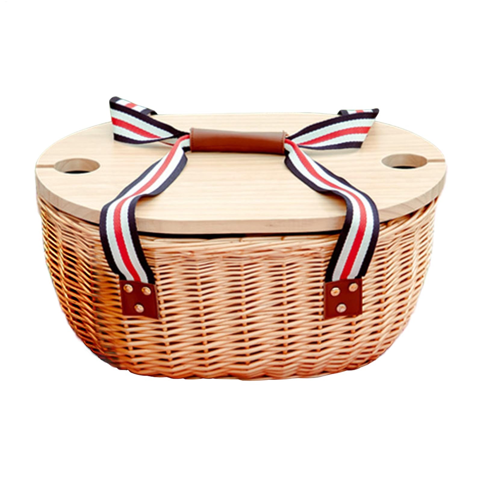 Cestino da Picnic in Borsa Frigo Intrecciata Portatile Isolata | Scatola Da Campeggio Per Viaggi All'aperto Spiaggia Picnic Famiglie Coppie Giornate Calde Festa