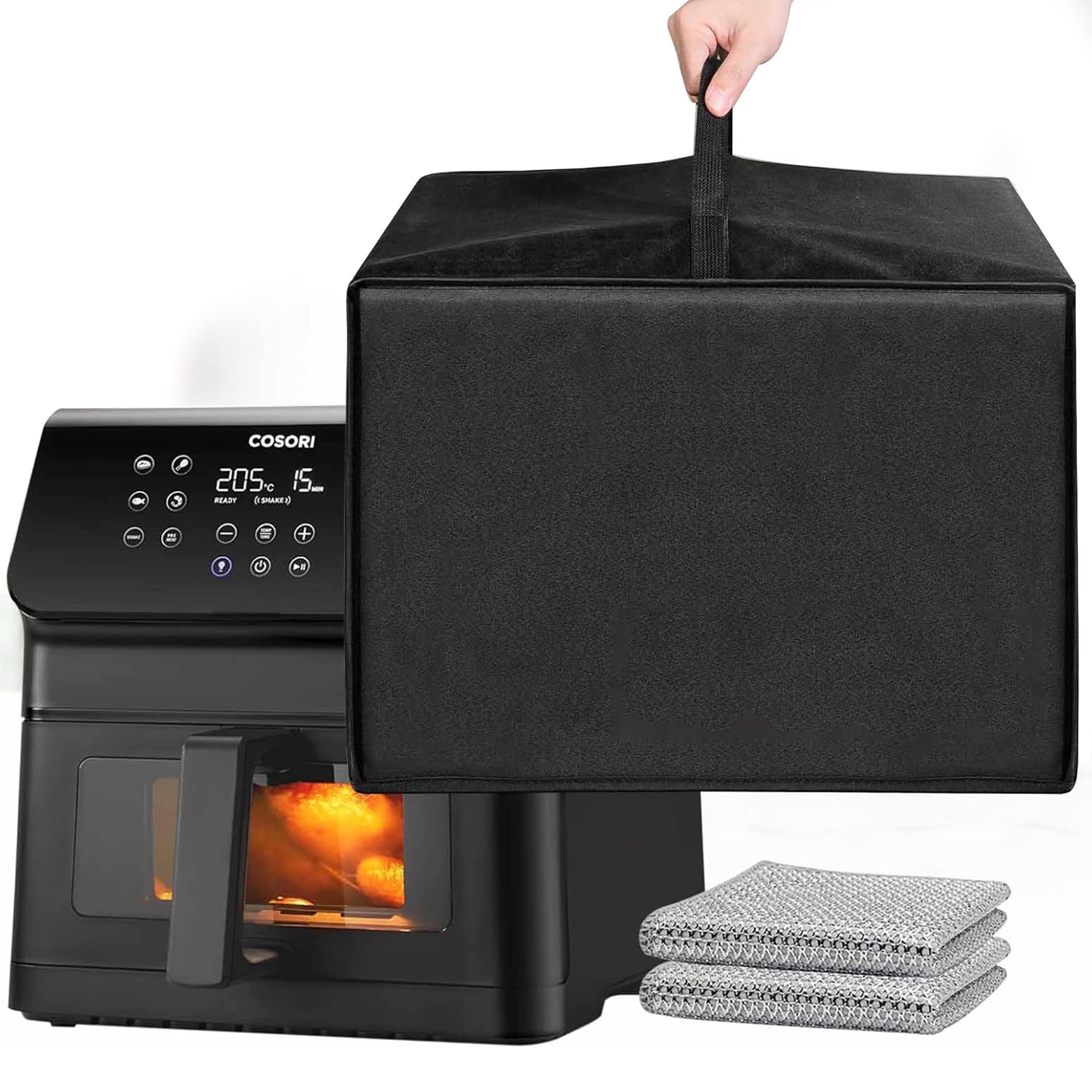 kwmobile heteluchtfriteuse beschermhoes compatibel met Cosori Air Fryer 5.5L XXL - Hoes voor friteuse in donkergrijs
