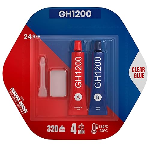 GH1200 Pegamento epoxi de 2 partes para todo propósito. Se seca rápido y se seca fuerte. Fácil aplicación, epoxi plástico súper fuerte y duradero