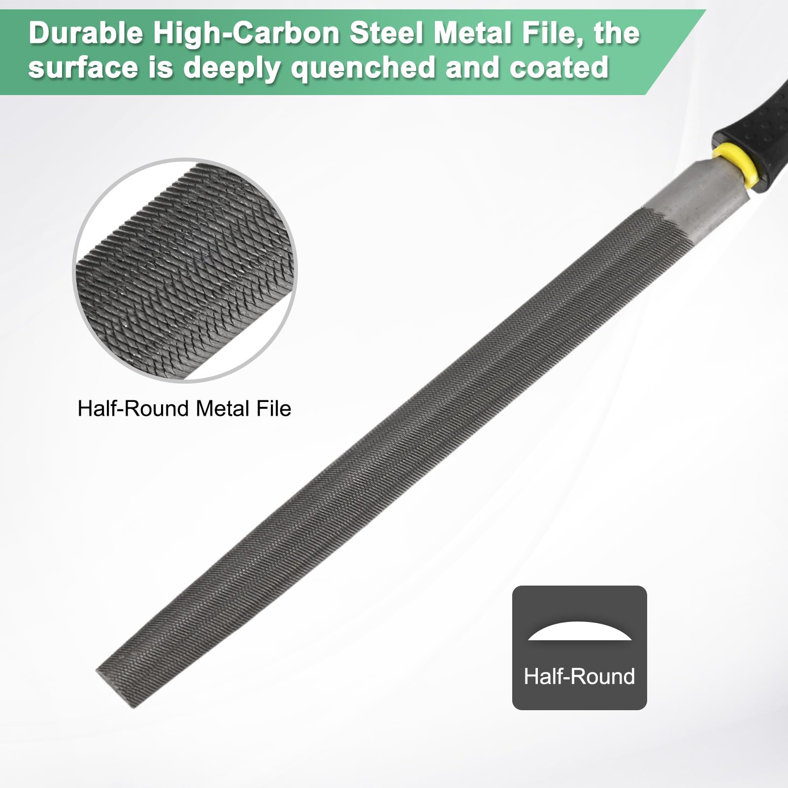 M METERXITY 4-Pack Half-Round Metal File 10 Inch - Image 2