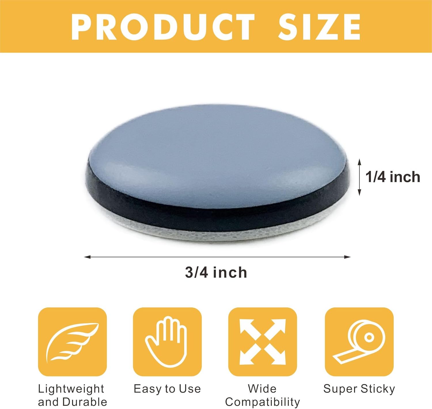 Teflon Furniture Sliders 3/4 inch, 40pcs Self Adhesive Small Kitchen Appliance Sliders Funiture Movers, Round Moving Pads, Best Countertop & Floor Protector, Blue (Teflon)