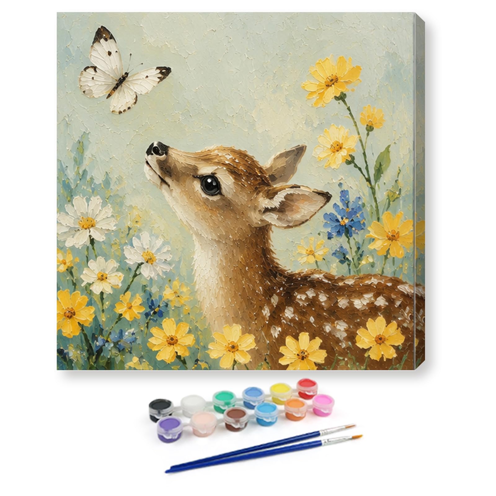 DIY-Acryl-Leinwand-Malset, 4er-Pack, Malen nach Zahlen für Erwachsene