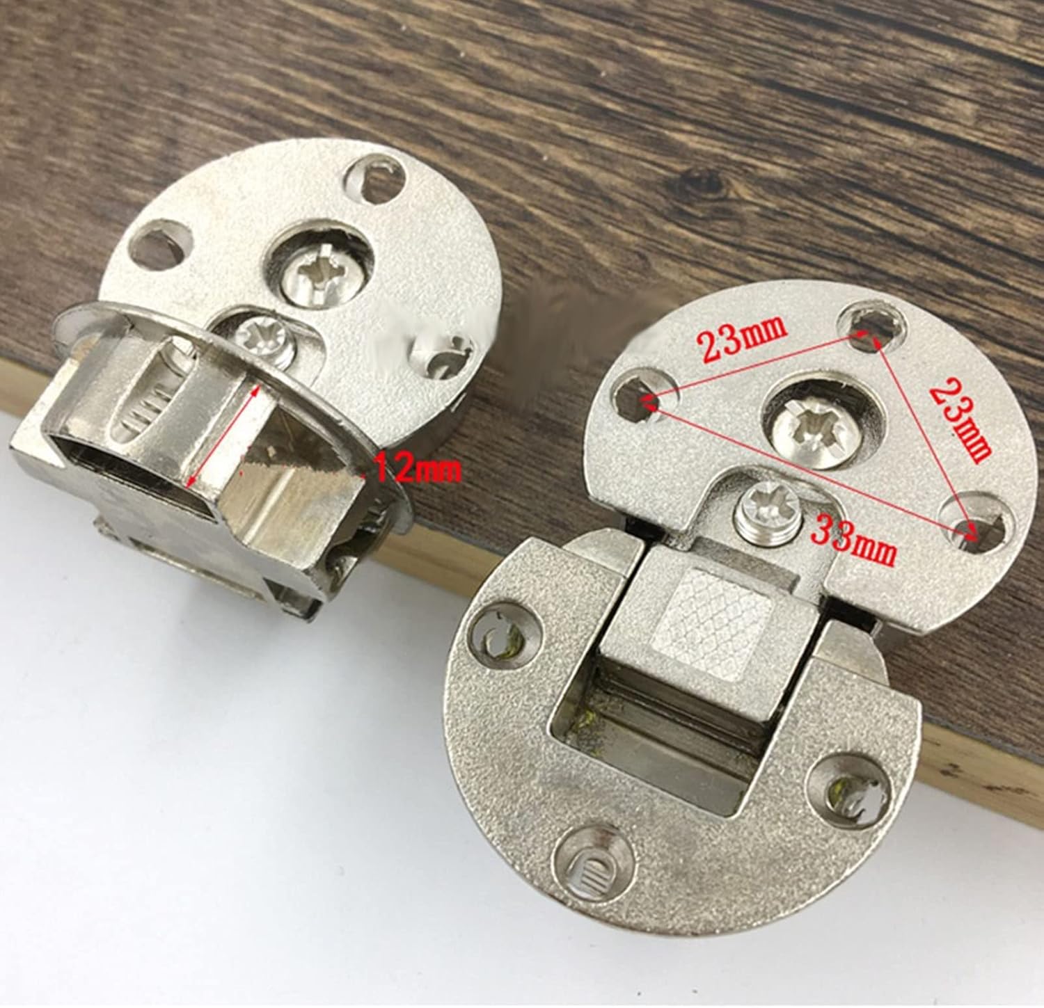 2pcs Folding Hinge, Alloy Double Cup Up and Down 180 Degree Cabinet Door Hidden Flat Hinge, Adjustable Furniture Hardware Accessories.