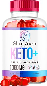 Slim Aura Keto ACV Gummies - Official Slim Aura Keto Plus Apple Cider Vinegar 1050MG Advanced Formula Gummys, All Natural Premium Formula, Slimaura Gomitas Reviews, 60 Gummies for 1 Month