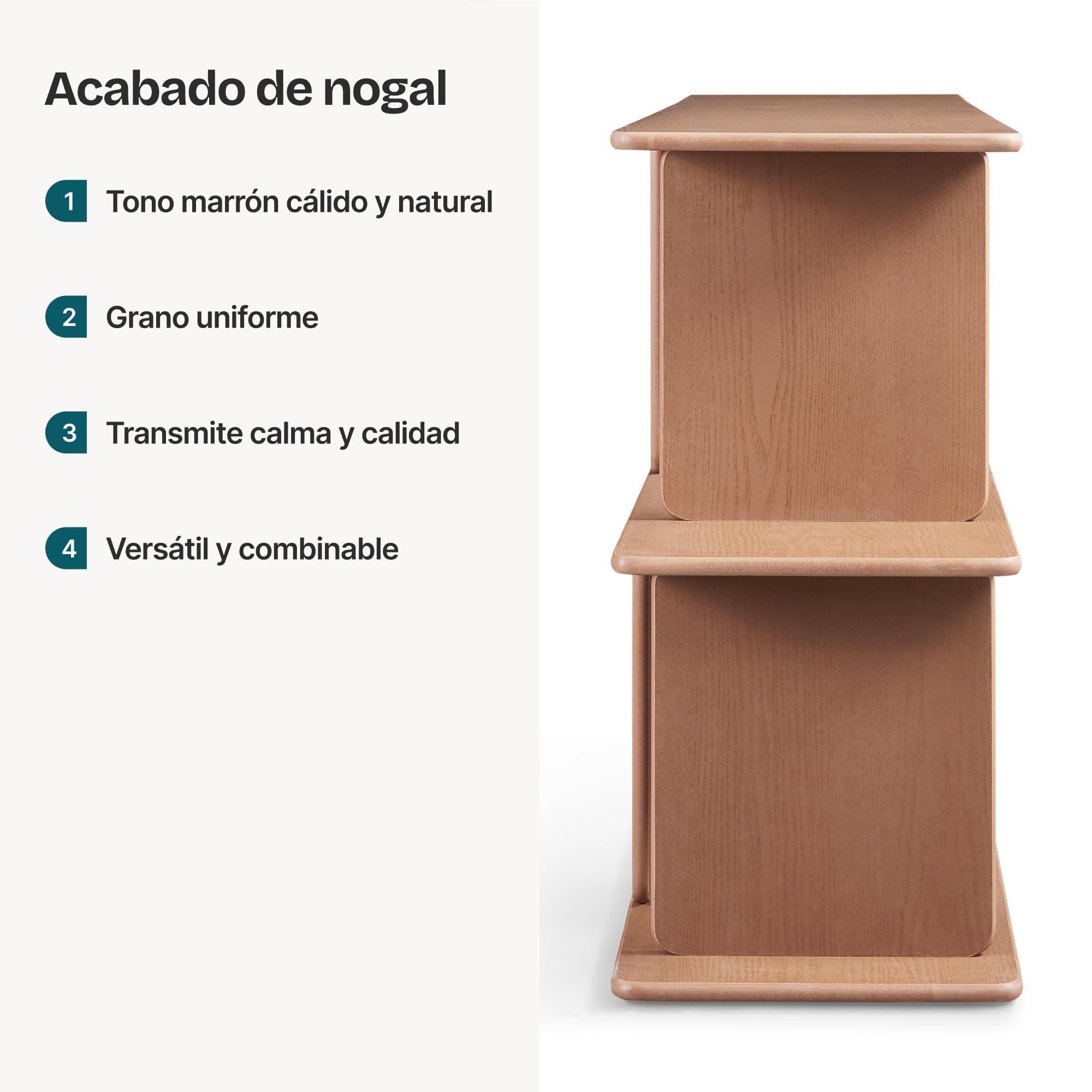 [en.casa] Estantería Gäljami Librería Escalonada con 4 Compartimentos Abiertos Separador de Ambientes Mueble TV para Despacho Oficina Sala de Estar 160 x 35 x 74 cm - Efecto Nogal