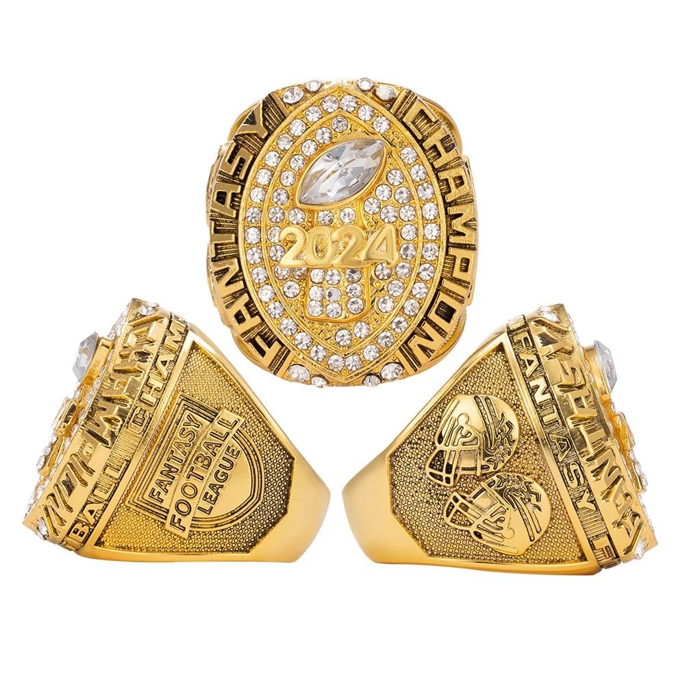 2024 Fantasy Football Meisterschaftsring FFL Champions Souvenir Fan Geschenk Vatertag Sammlerstücke Vitrine