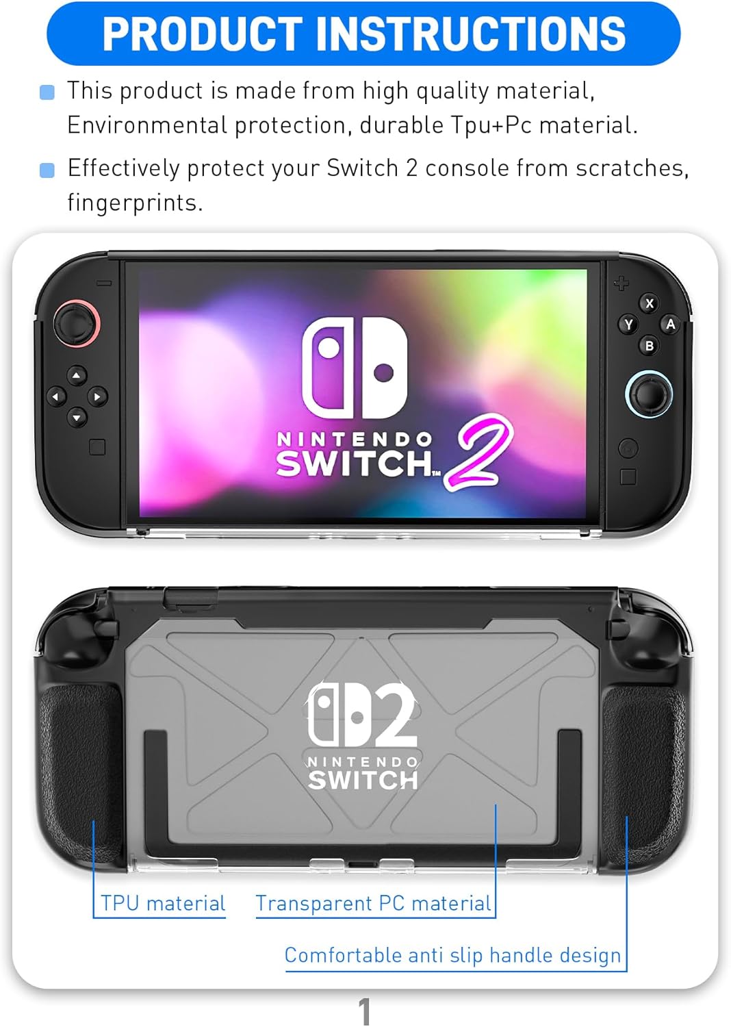 Dockable Case for Nintendo Switch 2 (2025), FANPL Protective Grip Cover for Switch 2 and JoyCon Controller - STYL Mecha - Image 7