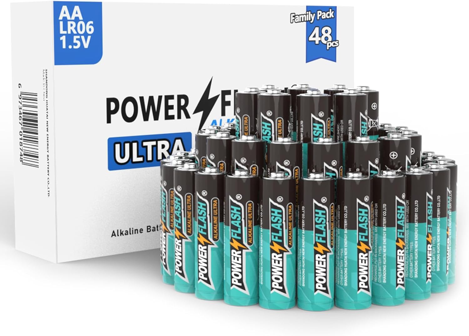 48 AA Batteries, Batteries Provide Long Lasting Power, 10 Year Battery Warranty, Alkaline AA Batteries for Home and Office Equipment (48 Count Pack)