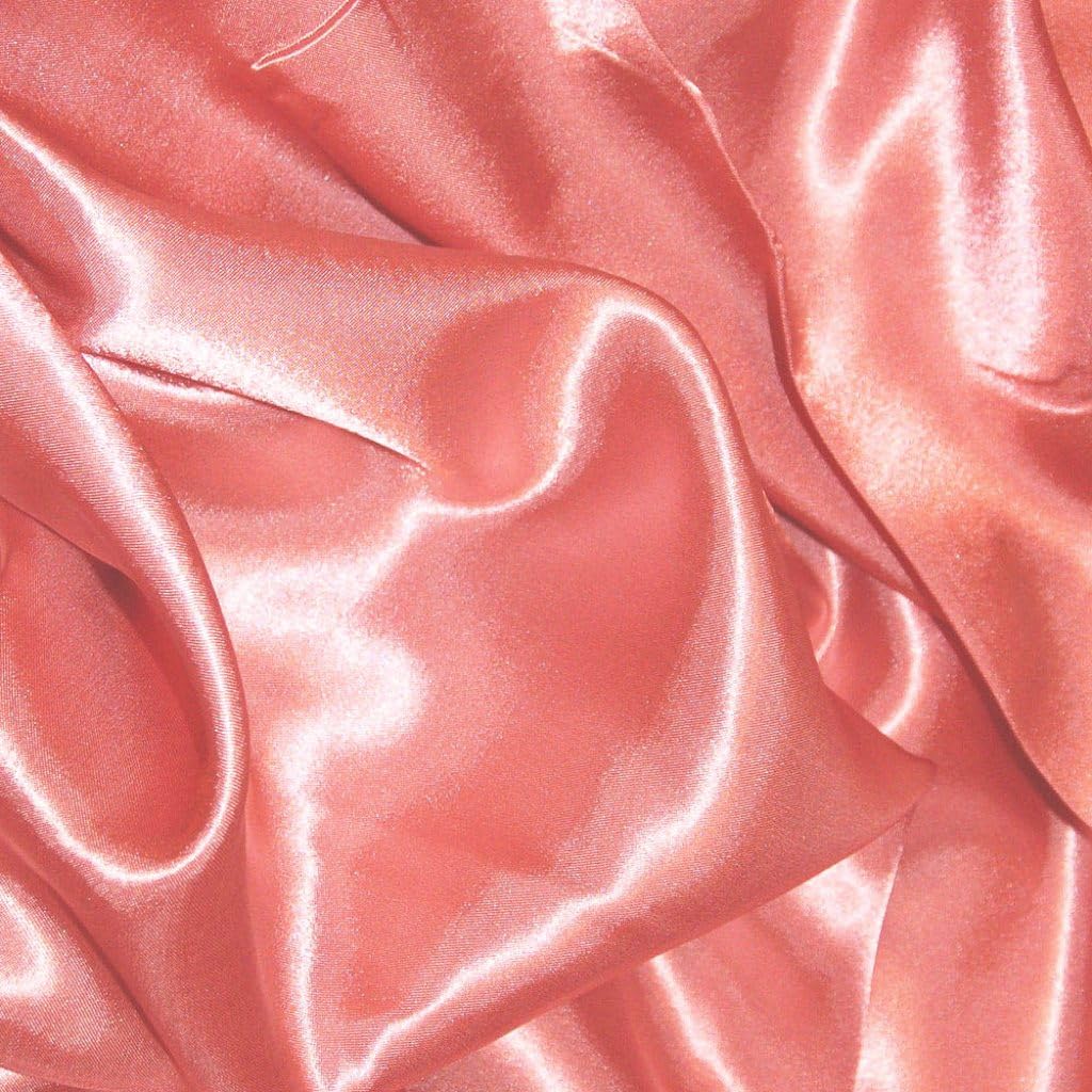 CQL Satin Fabric by The Metre – 60 Inch Wide Satin Roll for Wedding Dresses, Bespoke Tailoring & Decoration Projects – Soft, Smooth, Silk-Like Finish(Peach,10 Metre)