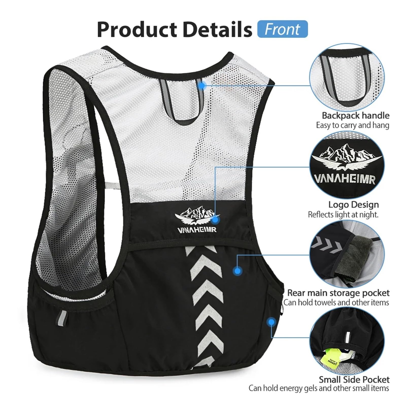 Gilet di idratazione per corsa e ciclismo, zaino da trail running per uomo e donna, ideale per maratone e gare, comoda soluzione di idratazione durante l'esercizio fisico