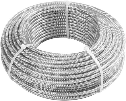 Diameter 0.5-8mm 304 Stainless Steel Wire Rope Soft Cable Fishing Clothesline Lifting 5/20/50/100Meters Color 20 Meter, Size Diameter 5mm