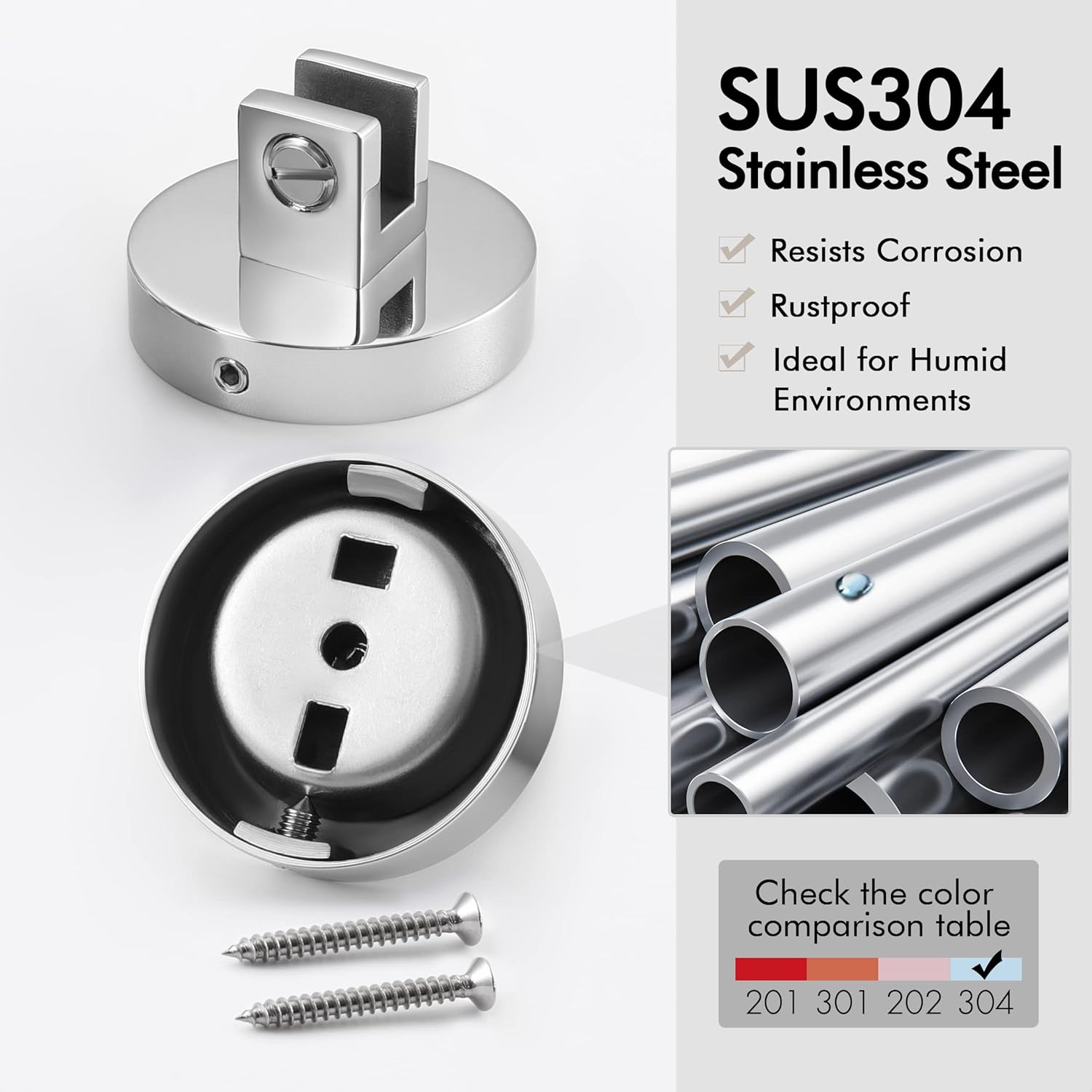 KES Bathroom Glass Shelf, 20.1 Inches Shelves for Bathroom with Tempered Glass Floating Shelves Bathroom Wall Mount SUS 304 Stainless Steel Polished Chrome, A2024S51 : Tools & Home Improvement