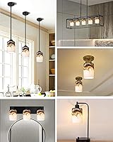 Vista 6 de Pantallas de cristal cilíndrico 3P para aplique de pared, cubierta de luz de vidrio soplado, cubierta de luz de ventilador de techo, accesorio