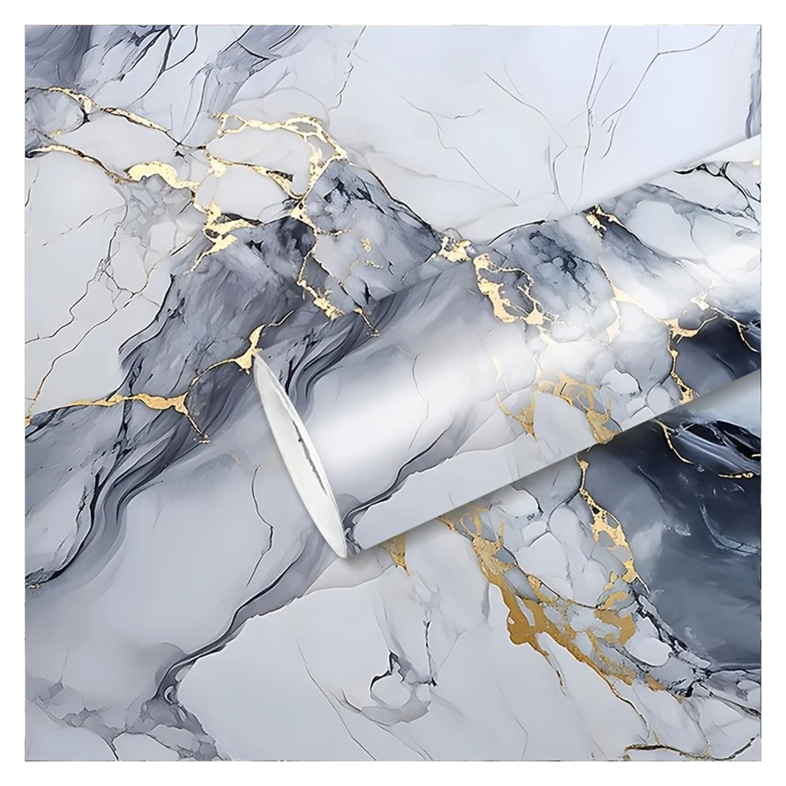 Kitchen Wallpaper 60cm Marble Wallpaper – Self-Adhesive, Waterproof, Oil-Proof Vinyl for Kitchen Countertops, Cabinets & Stove Backsplash
