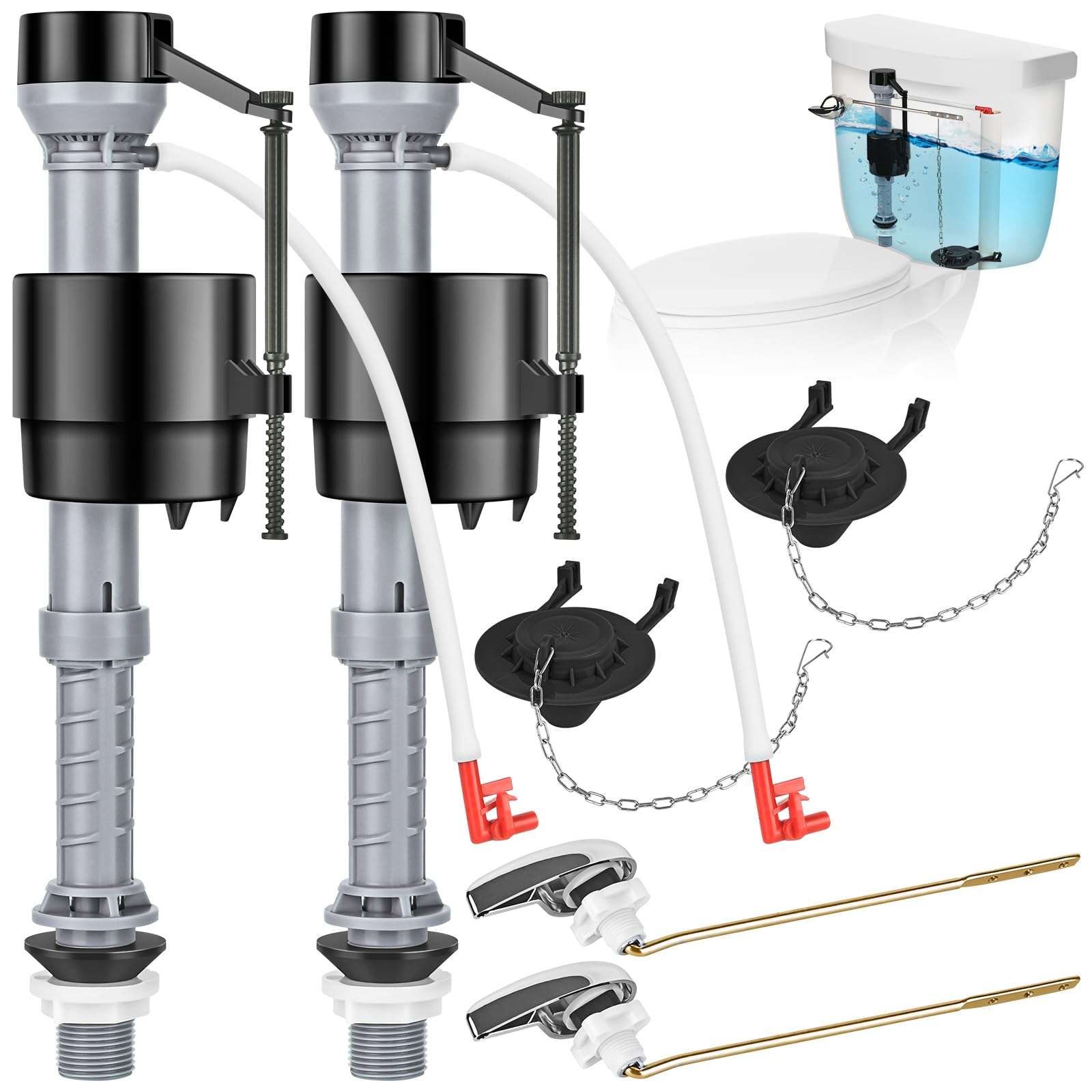 Toilet Flusher Replacement Kit - Easy Repair -12 Toilet Flusher Replacement Kit - Easy Repair -12