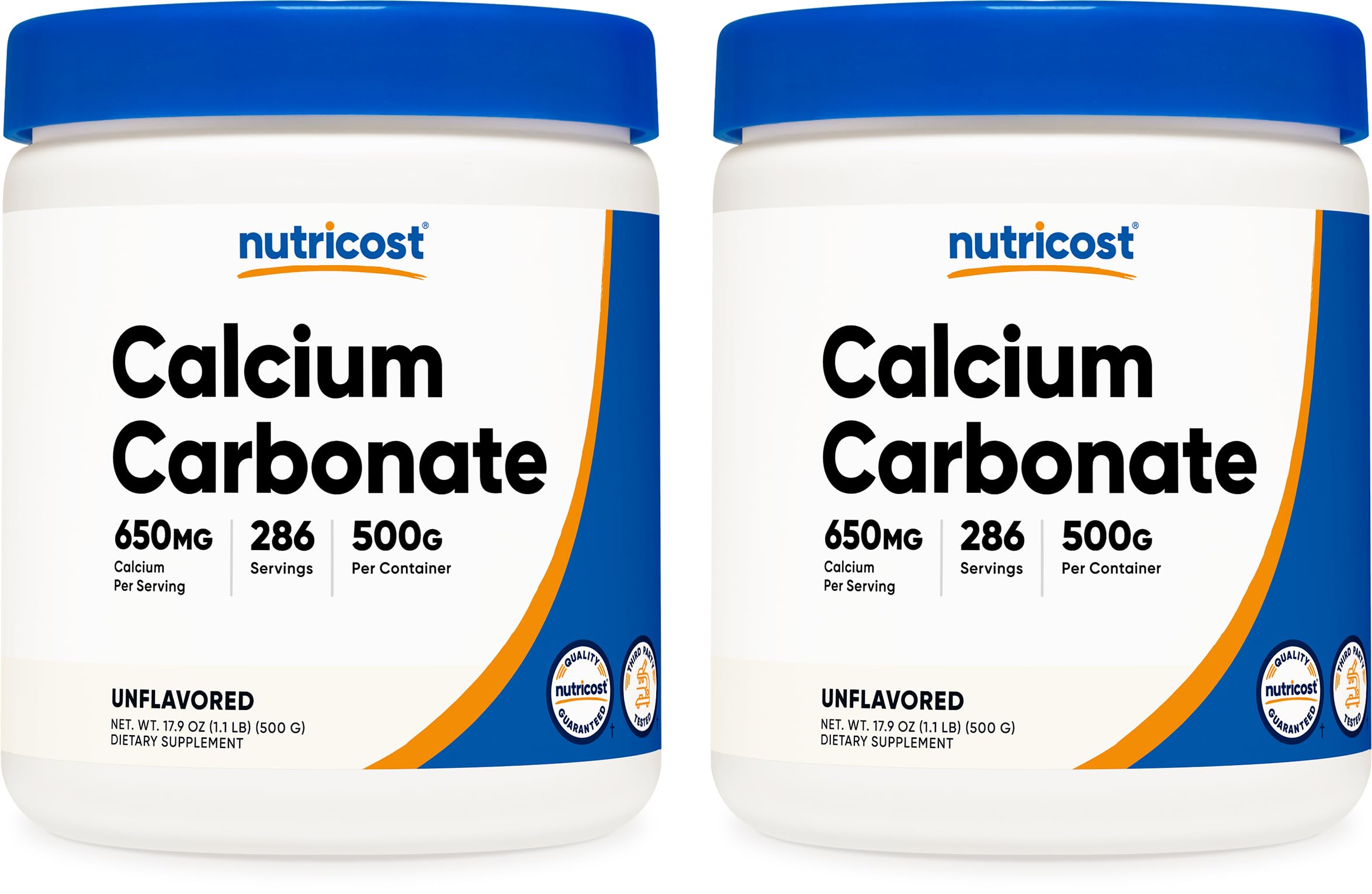 Nutricost Calcium Carbonate Powder 500 Grams (Pack of 2) 17.64 Ounce (Pack of 2)