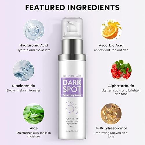 Miniatura 2 de Removedor de manchas oscuras para cara y cuerpo, corrector de manchas oscuras para manchas de la edad y manchas marrones, fórmula avanzada con ácido