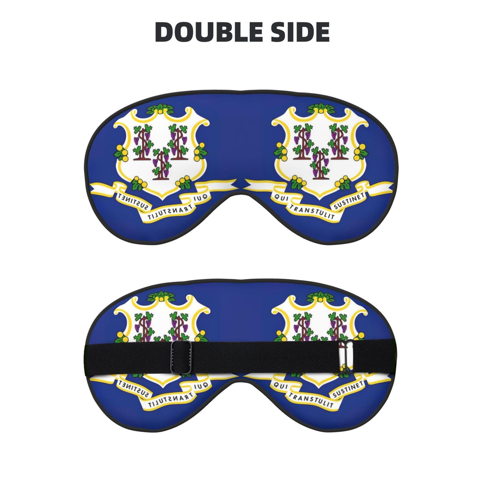 Connecticut State Flag Print Sleep Mask Silk-Like Eye Mask Sleeping Eye Mask for Women Men for Travel Sleep Relaxation