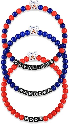 Miniatura 25 de FOCO NCAA unisex-adulto Paquete de 3 Pulseras de la Amistad con Cuentas con Logotipo de Equipo Universitario de la NCAA Oficialmente Licenciadas