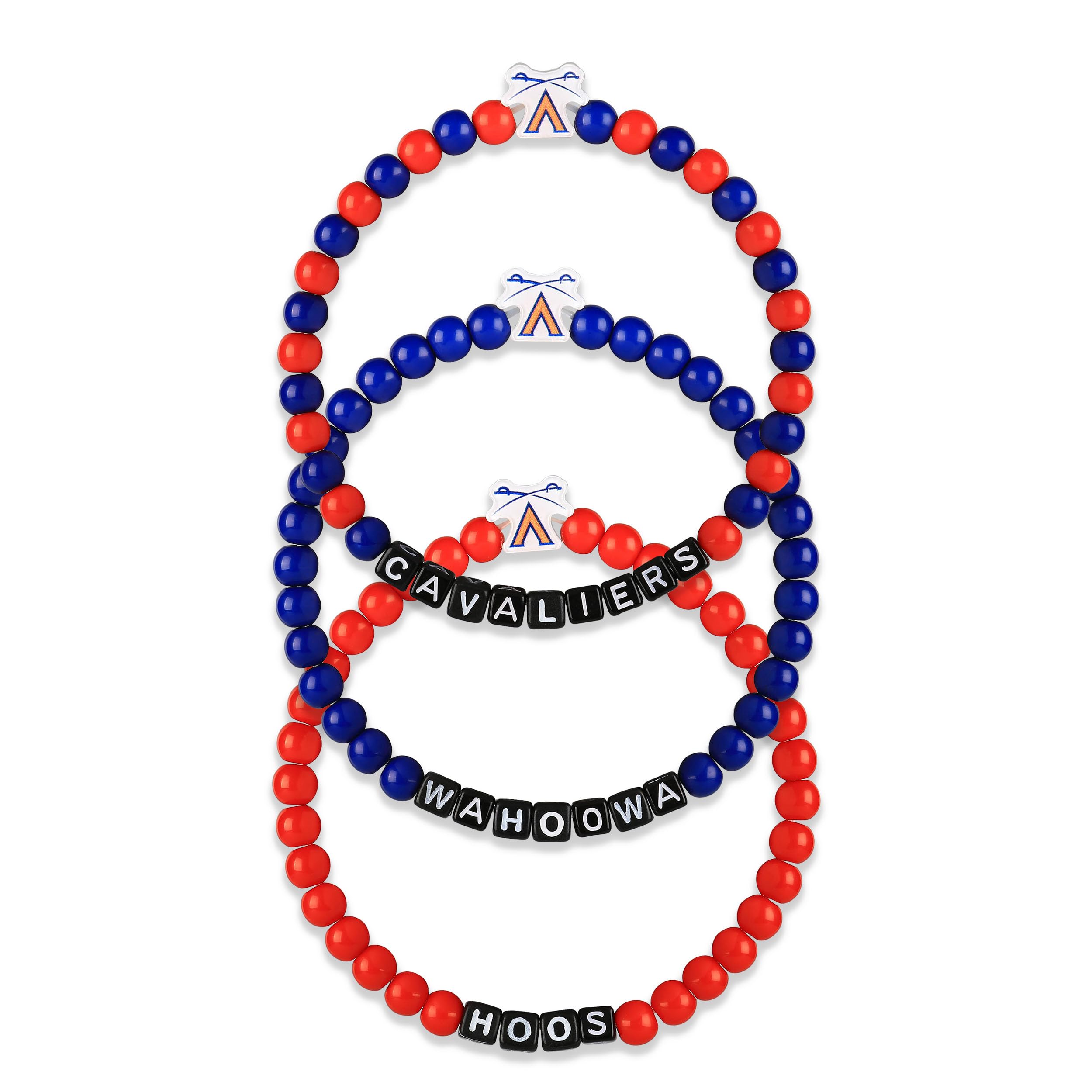 FOCO NCAA unisex-adult NCAA College Team Logo Officially Licensed 3-Pack Beaded Friendship Bracelets